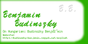 benjamin budinszky business card